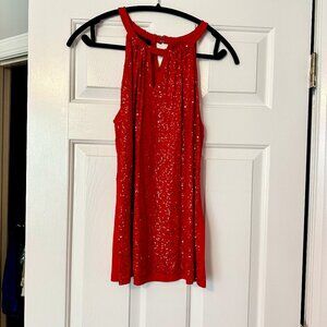 I-N-C Sequin Sleeveless Top Size XL